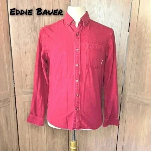 Men's Flannel Red Button-Down Shirt - Picture 1 of 9